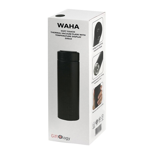WAHA - Giftology Thermal Flask with LED Temperature Display 500ml  - Black