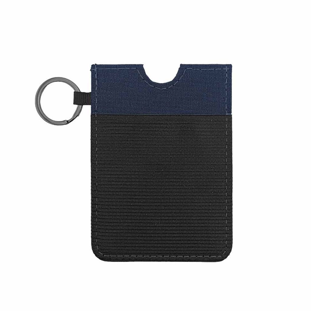 LUGANO - Vertical RFID Cardholder Wallet with Keyring - Navy Blue