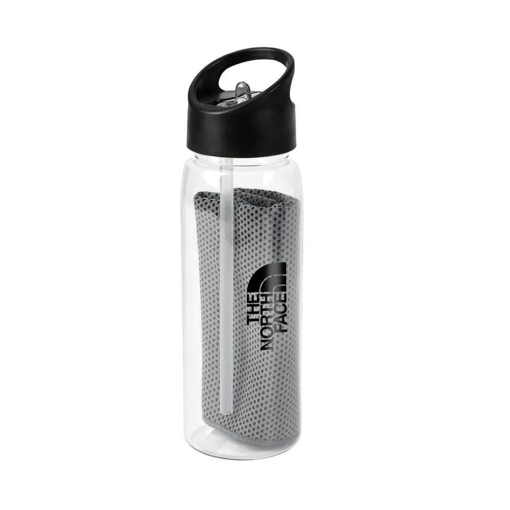 DEVON - Giftology RPET Cooling Towel in RPET Bottle 800 ml - Black
