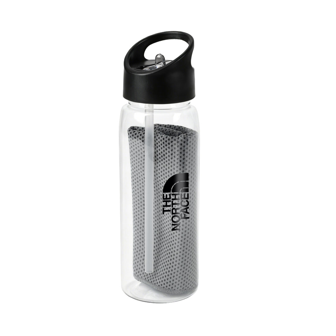 DEVON - Giftology RPET Cooling Towel in RPET Bottle 800 ml - Black