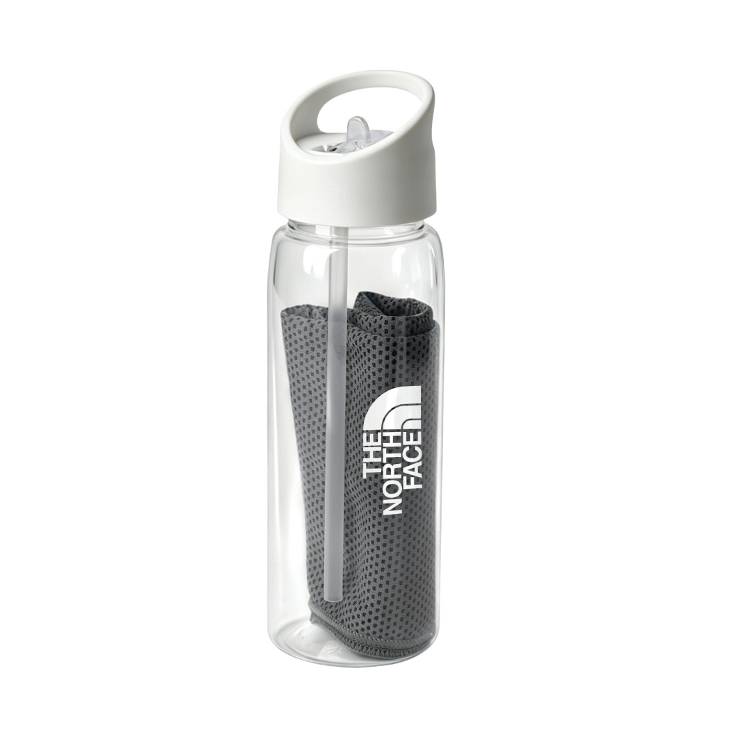 Giftology - DEVON RPET Cooling Towel in RPET Bottle 800 ml - White