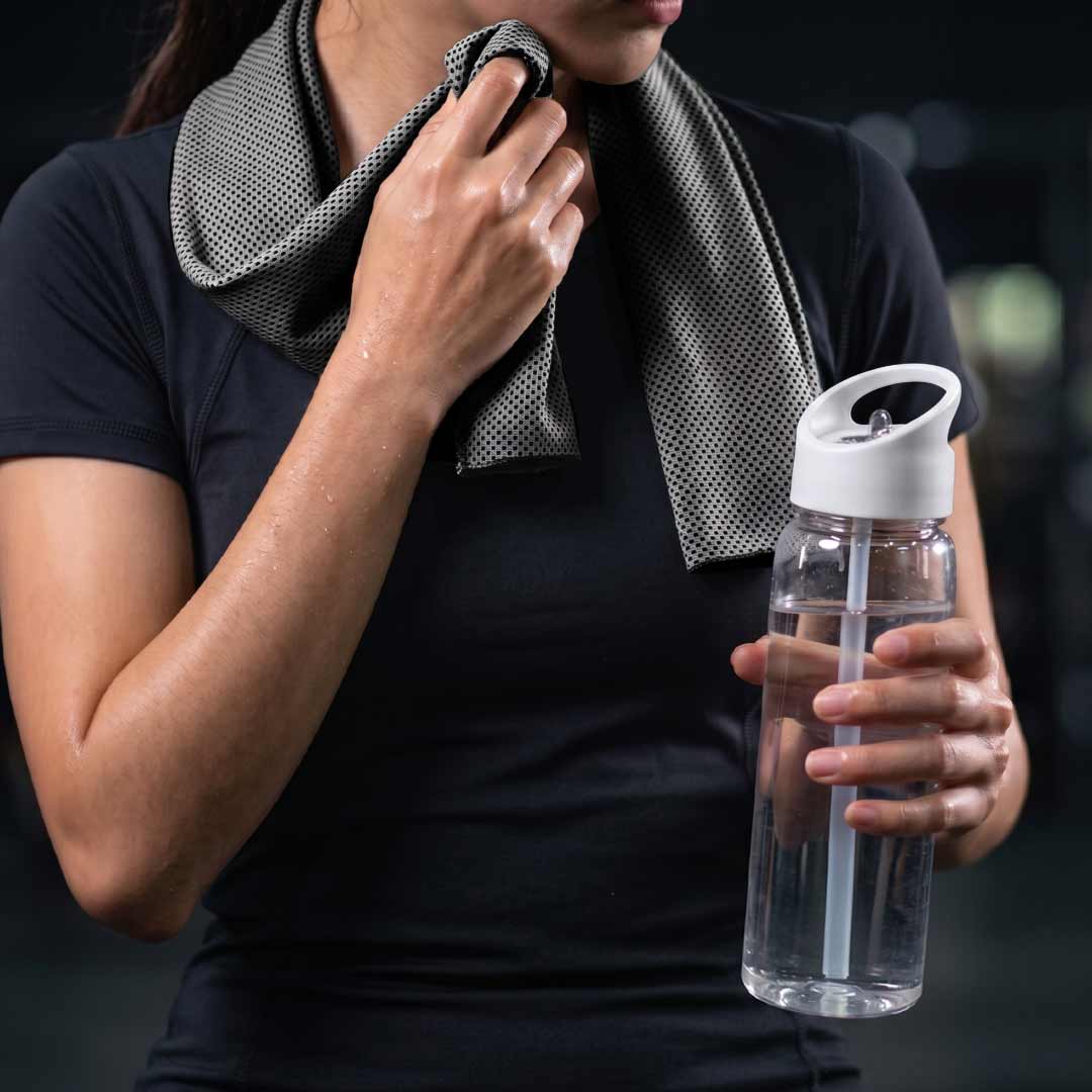 Giftology - DEVON RPET Cooling Towel in RPET Bottle 800 ml - White