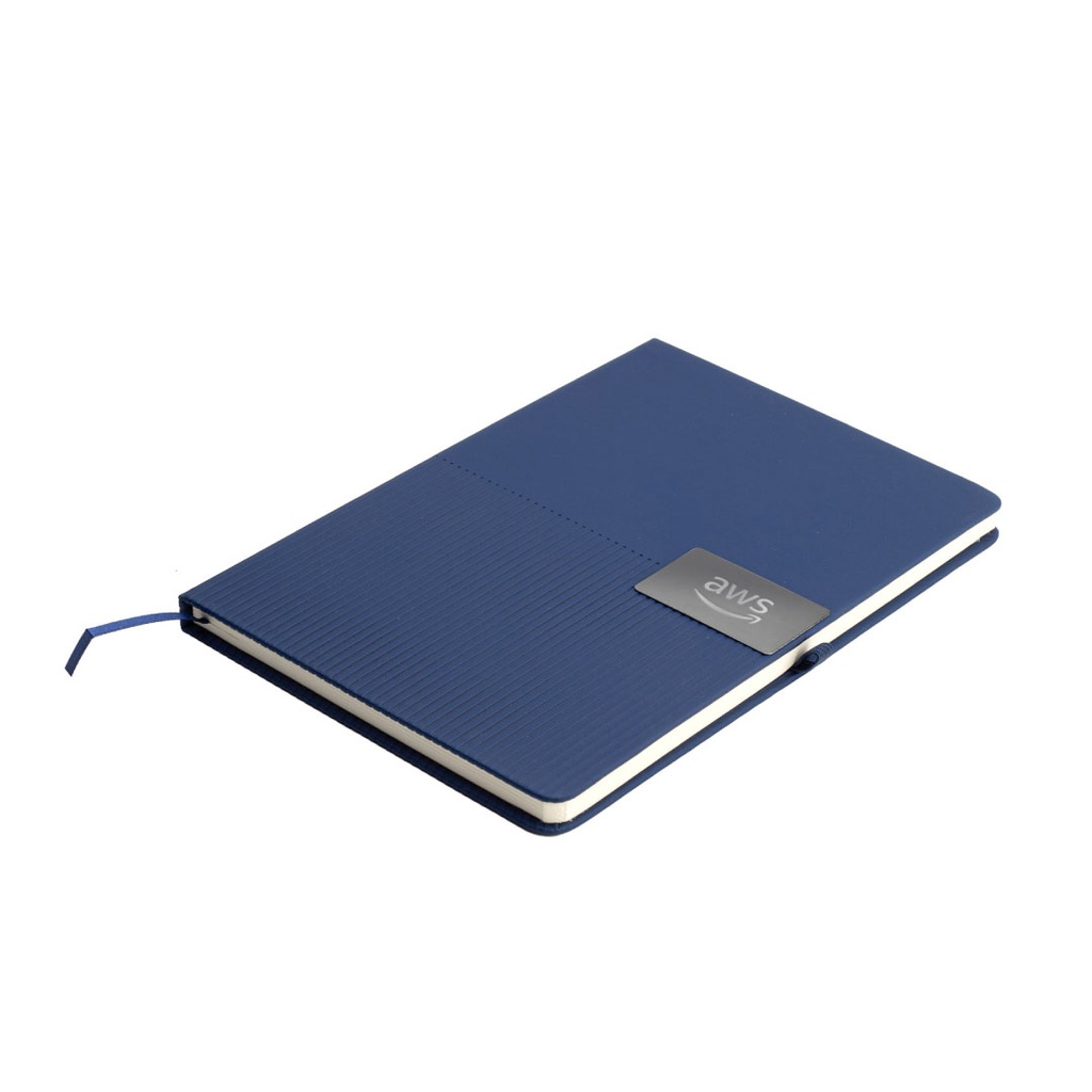 RIPPLE - Giftology A5 Hard Cover Notebook with Metal Plate - Navy Blue