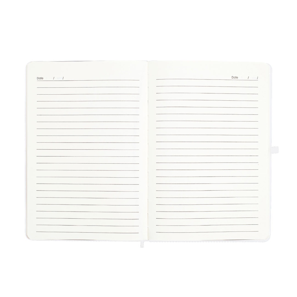 RIPPLE - Giftology A5 Hard Cover Notebook with Metal Plate - White