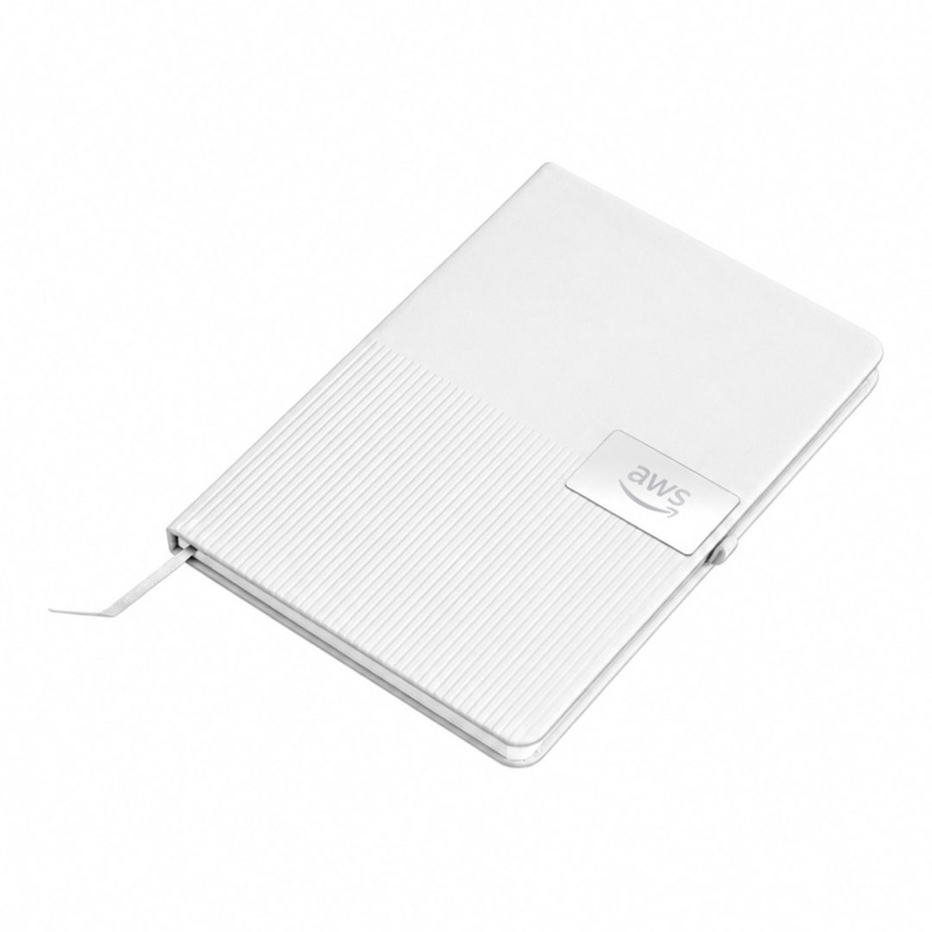 RIPPLE - Giftology A5 Hard Cover Notebook with Metal Plate - White