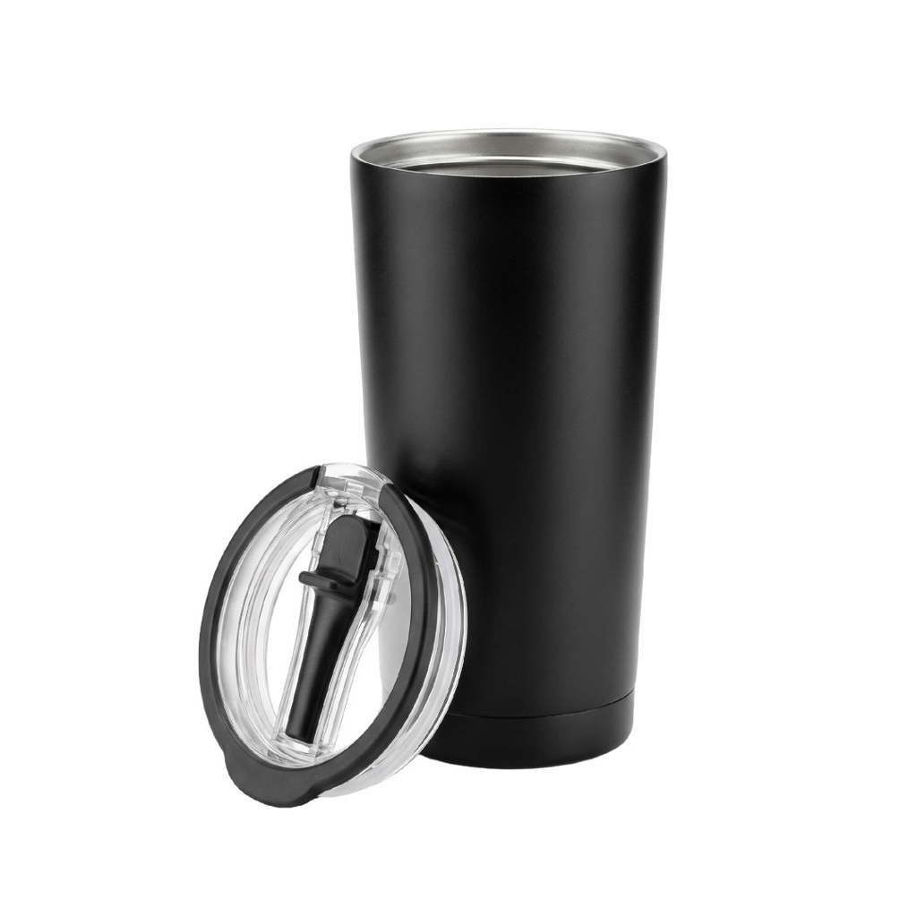 MARBELLA - Hans Larsen Double Wall Tumbler with Sip Lid 600 ml - Black