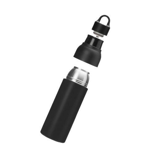 RHODES - Hans Larsen Double Wall Bottle with Push Lid  550 ml - Black 