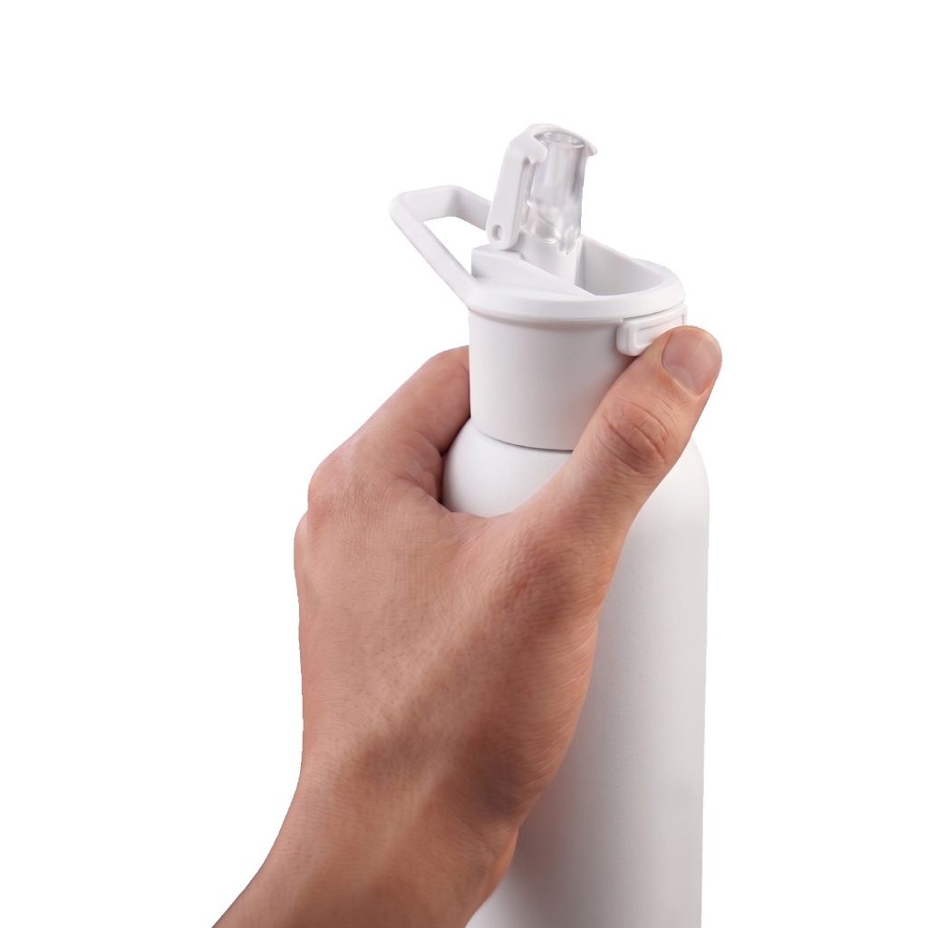 TOLEDO - Hans Larsen Double Wall Bottle with Straw  600 ml - White