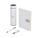 ORION SET - Giftology Set of Thermo Bottle, Notebook, Pen and Keychain - White