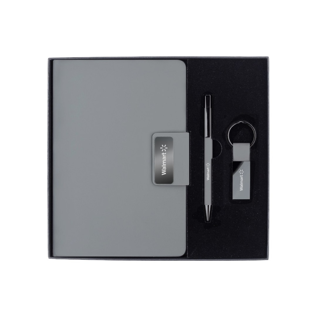 REGENT - Giftology Set of Notebook, Keychain and Pen - Grey