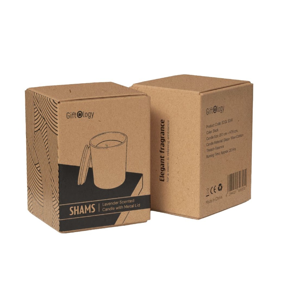 SHAMS - Lavender Scented Candle with Metal Lid - Black