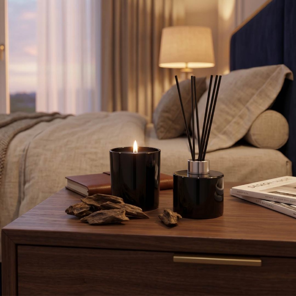 PROVENCE - Arabian Oud Scented Candle and Diffuser Set - Black