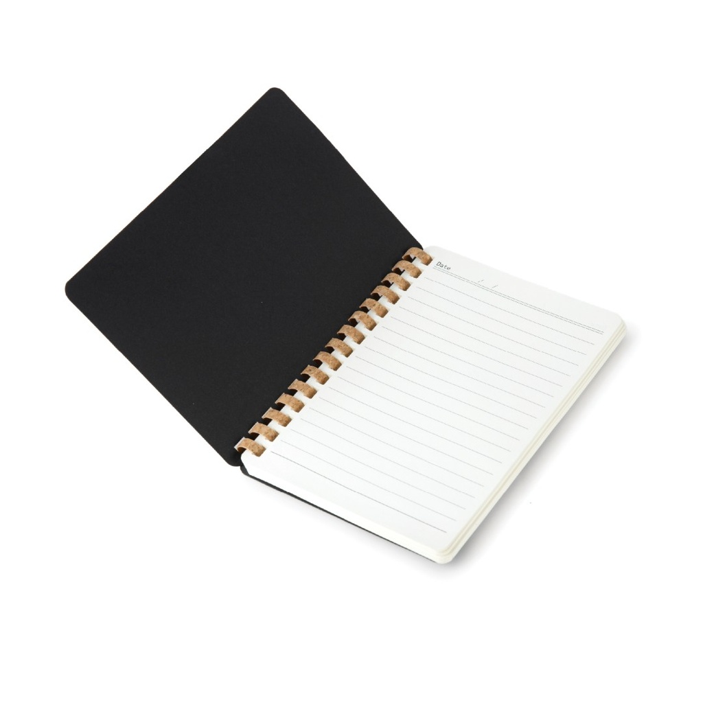 CORDOBA - eco-neutral Cork Spiral Notebook - Black