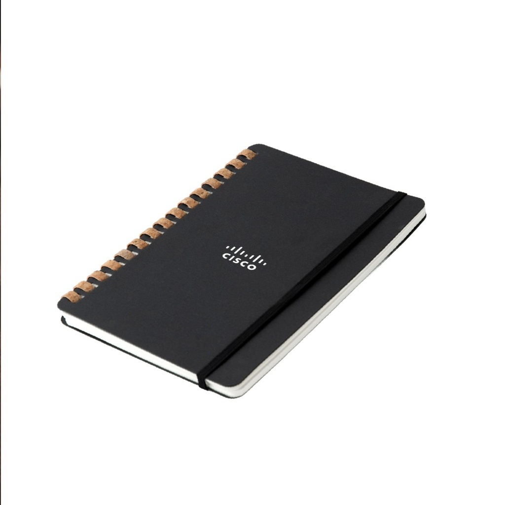 CORDOBA - eco-neutral Cork Spiral Notebook - Black