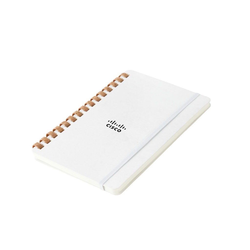 CORDOBA - eco-neutral Cork Spiral Notebook - Ivory