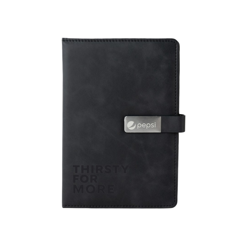 WINDSOR - Giftology A5 PU Magnet Closure Notebook - Black