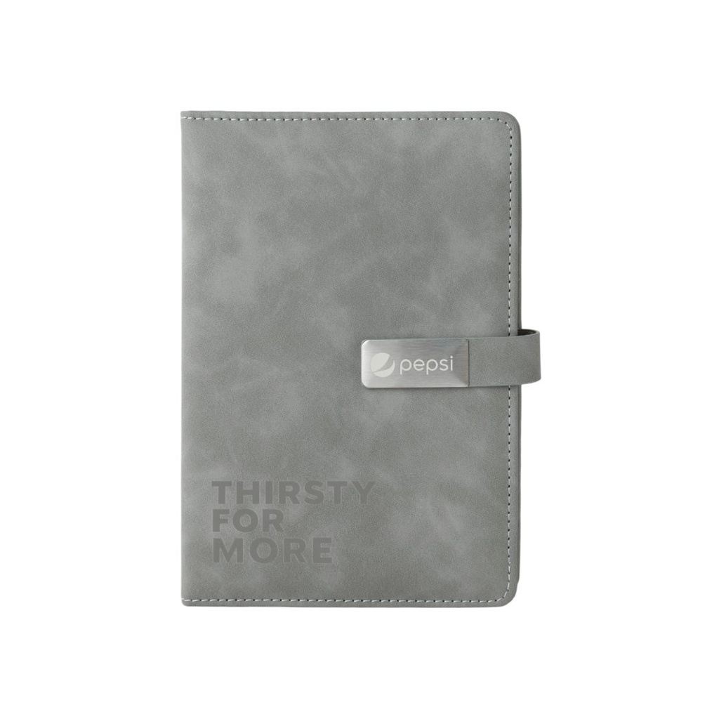 WINDSOR - Giftology A5 PU Magnet Closure Notebook - Grey