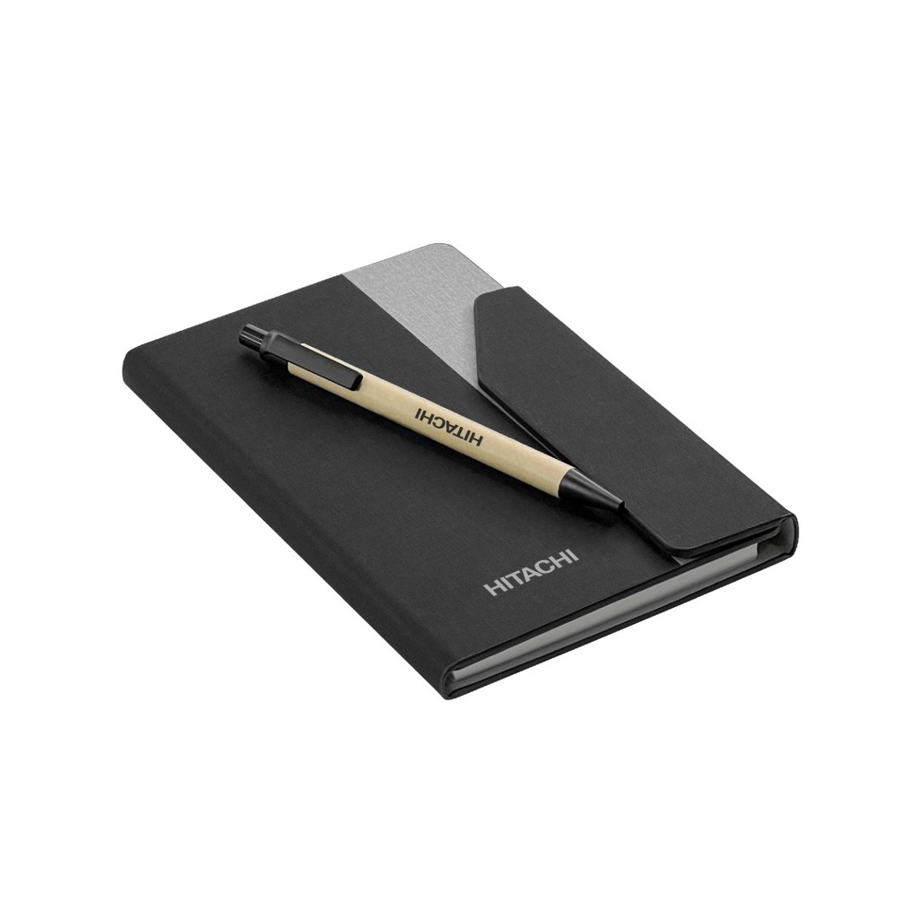 CARLO - Giftology Notepad with Pen and Sticky Note - Black