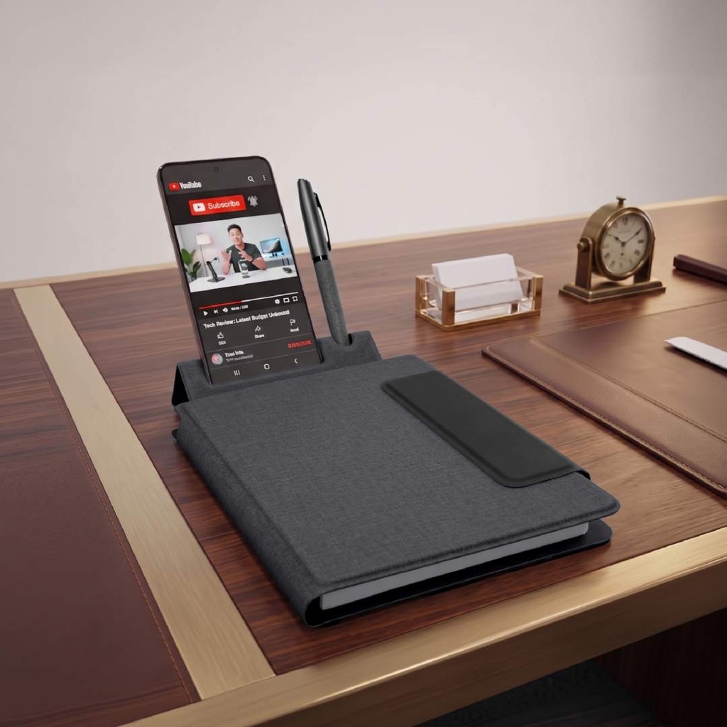 LUBECK - Santhome A5 PU Portfolio with Pen - Black