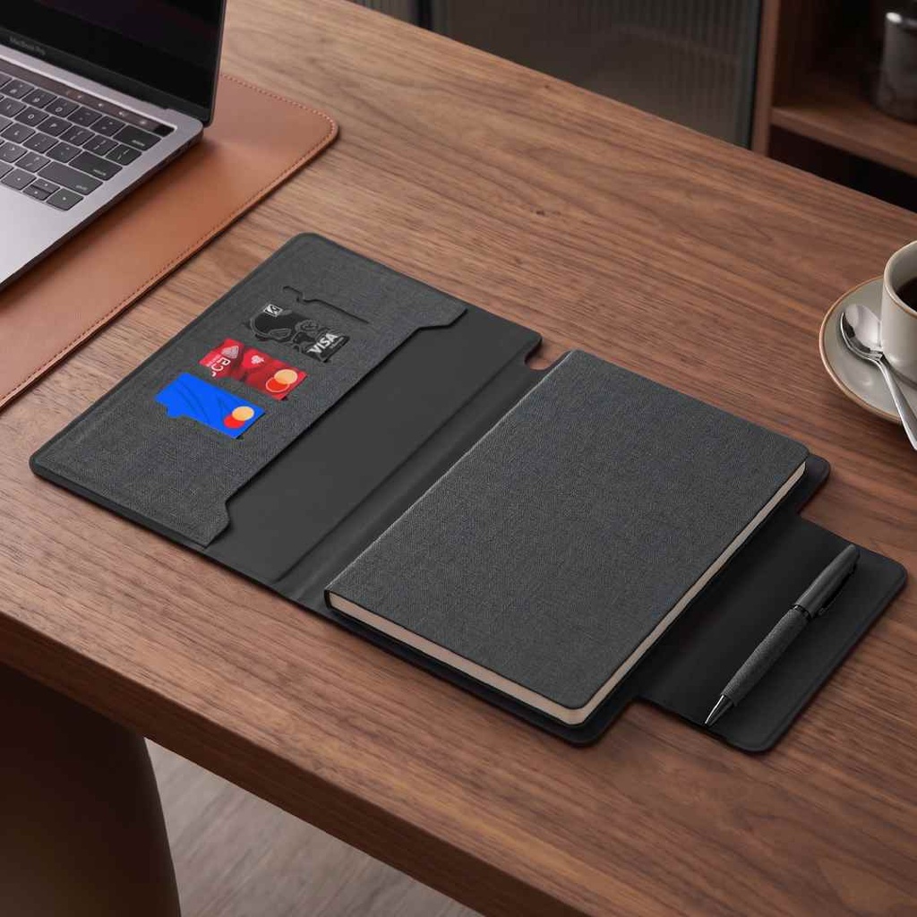 LUBECK - Santhome A5 PU notebook with Pen- Black 
