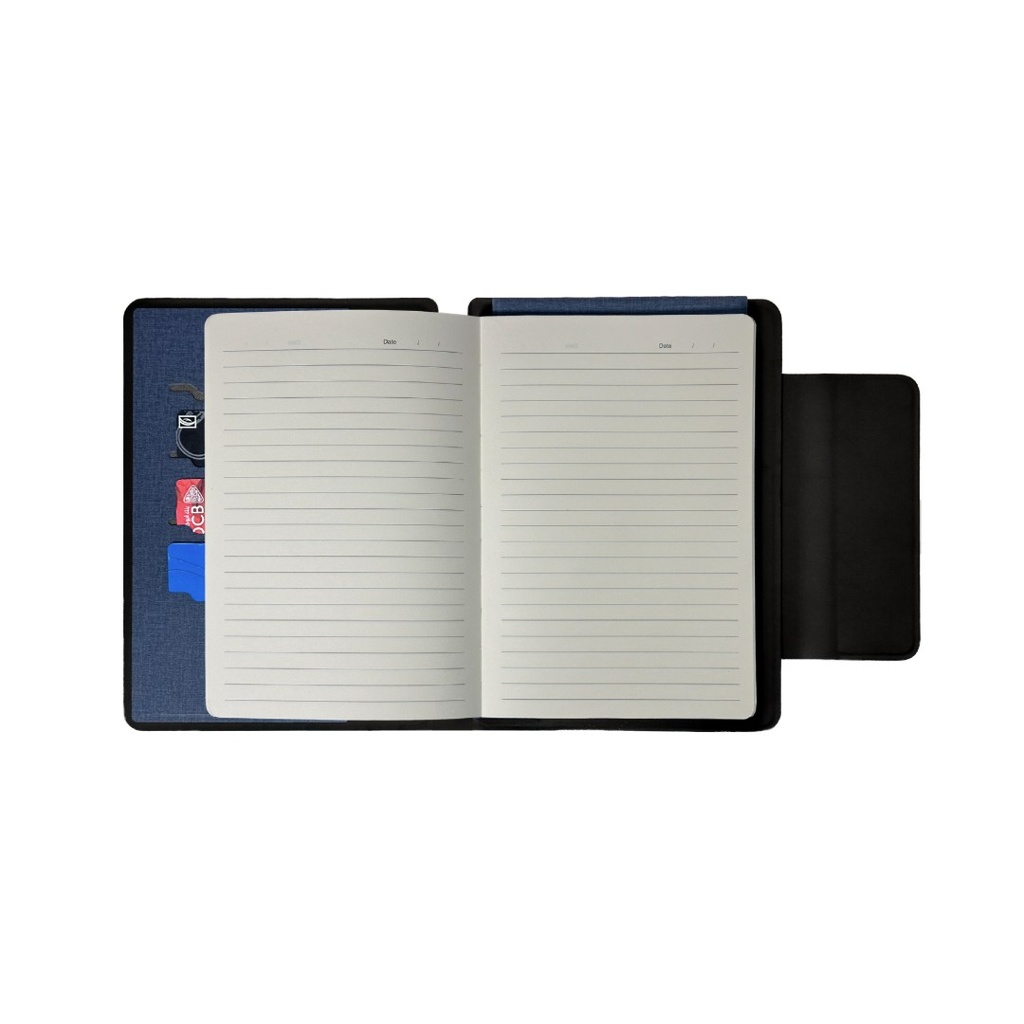 LUBECK - Santhome A5 PU Portfolio with Pen - Navy Blue