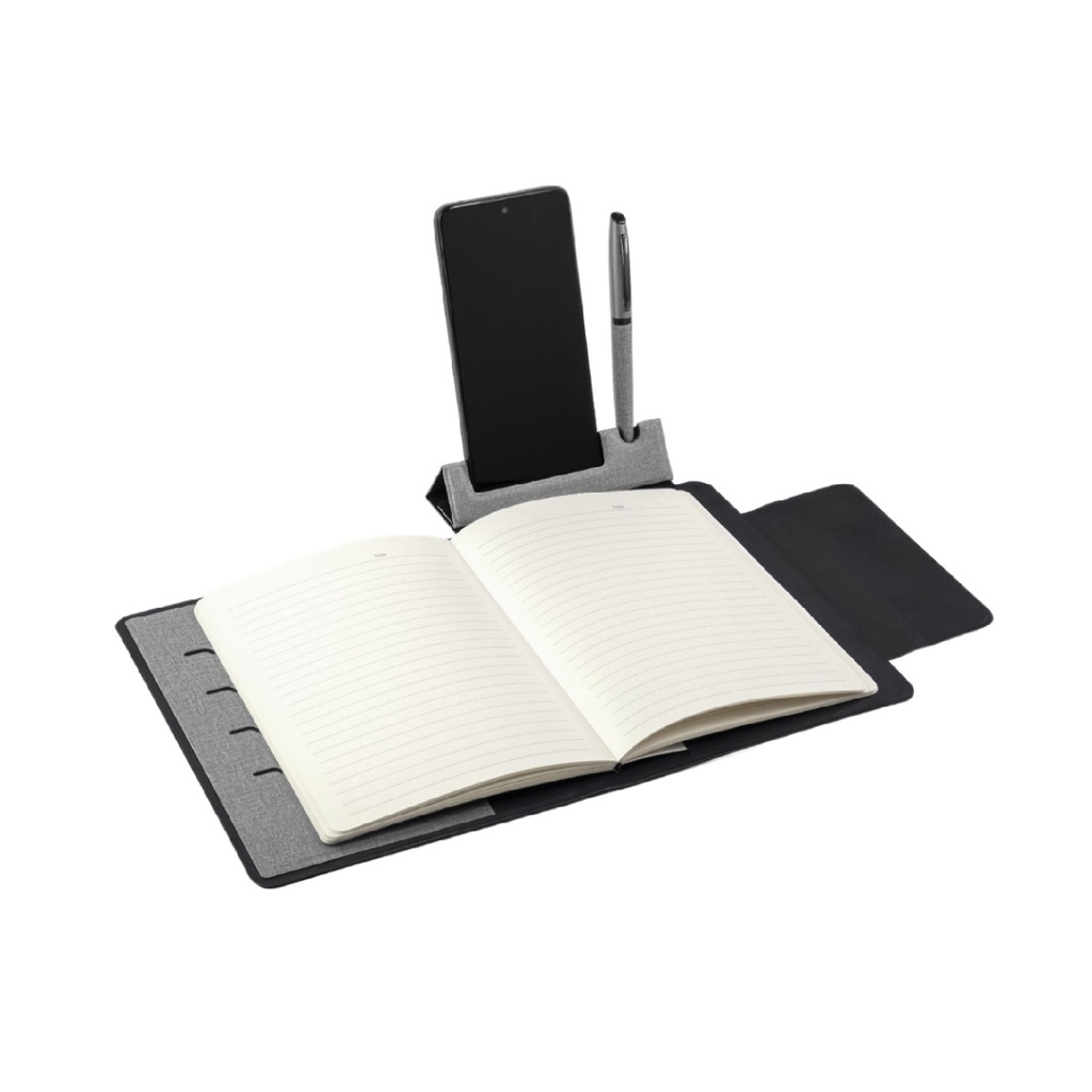 LUBECK - Santhome A5 PU Portfolio with Pen - Grey