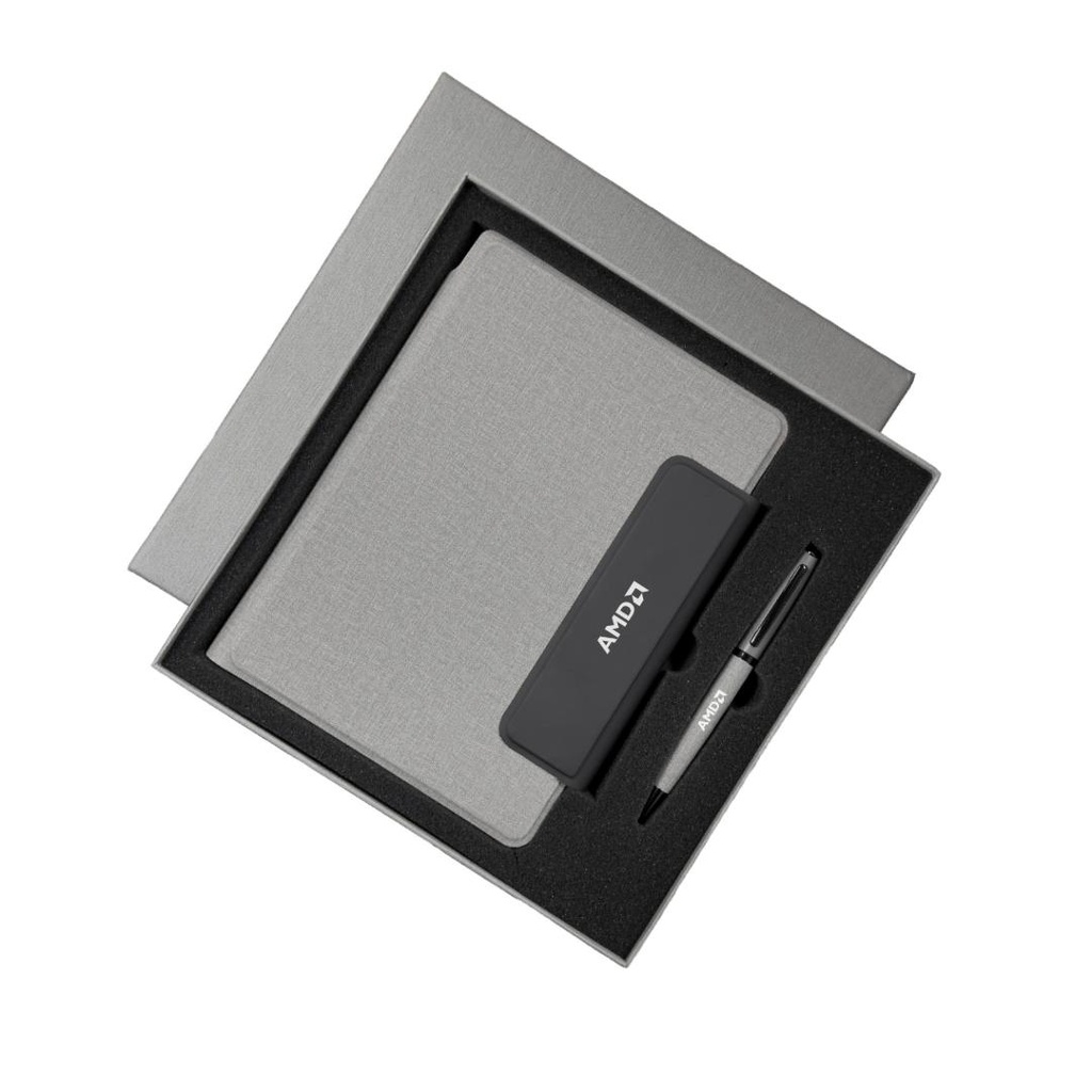 LUBECK - Santhome A5 PU Portfolio with Pen - Grey