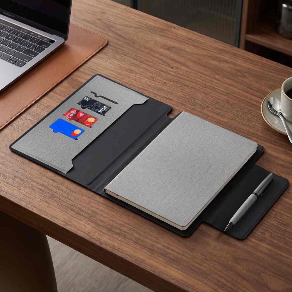 LUBECK - Santhome A5 PU Portfolio with Pen - Grey