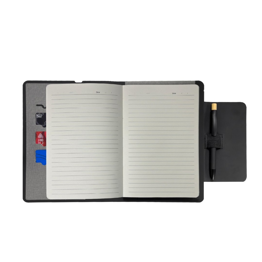 MagFolio - Santhome A5 PU Portfolio with 15W MagSafe Wireless Charger - Grey