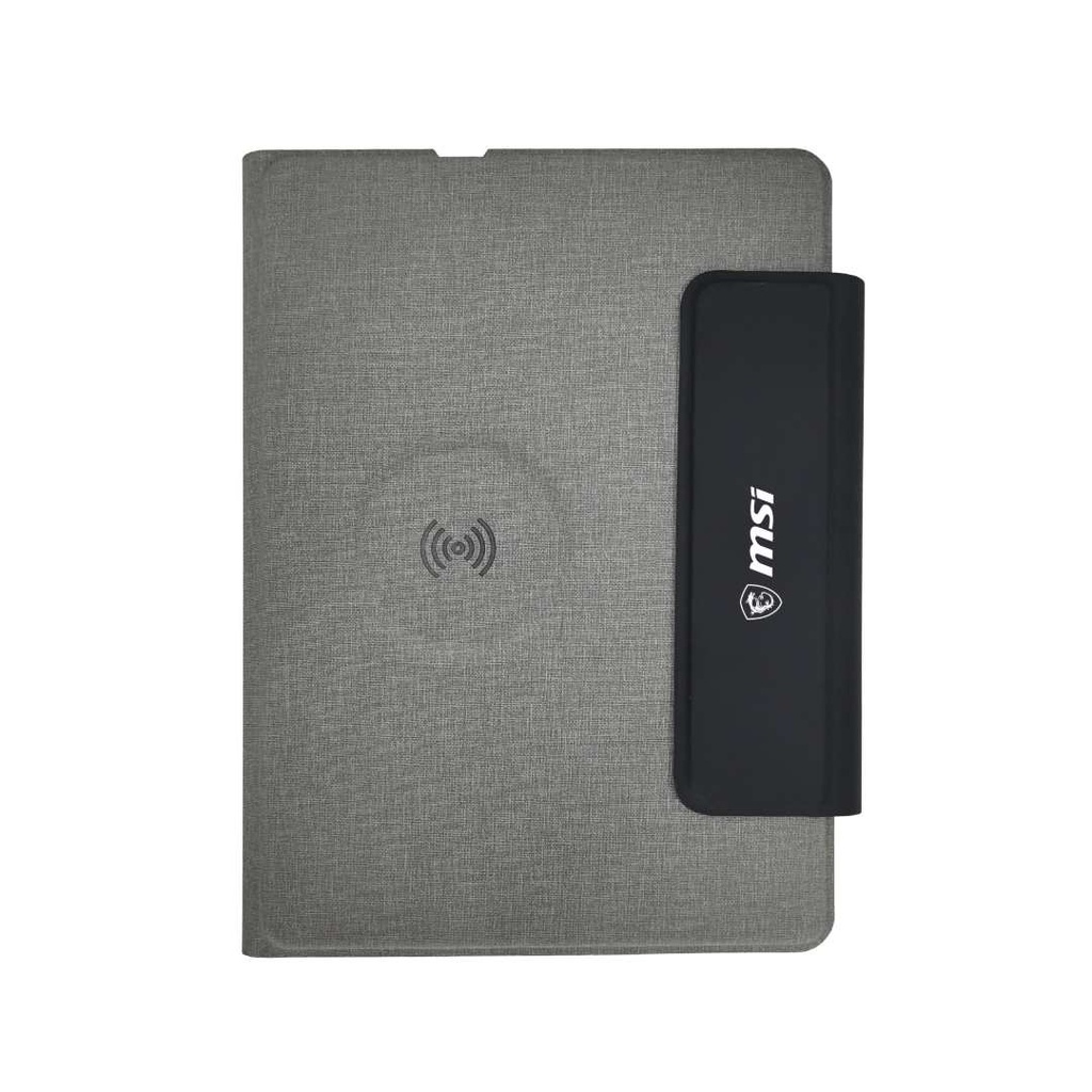 MagFolio - Santhome A5 PU Portfolio with 15W MagSafe Wireless Charger - Grey