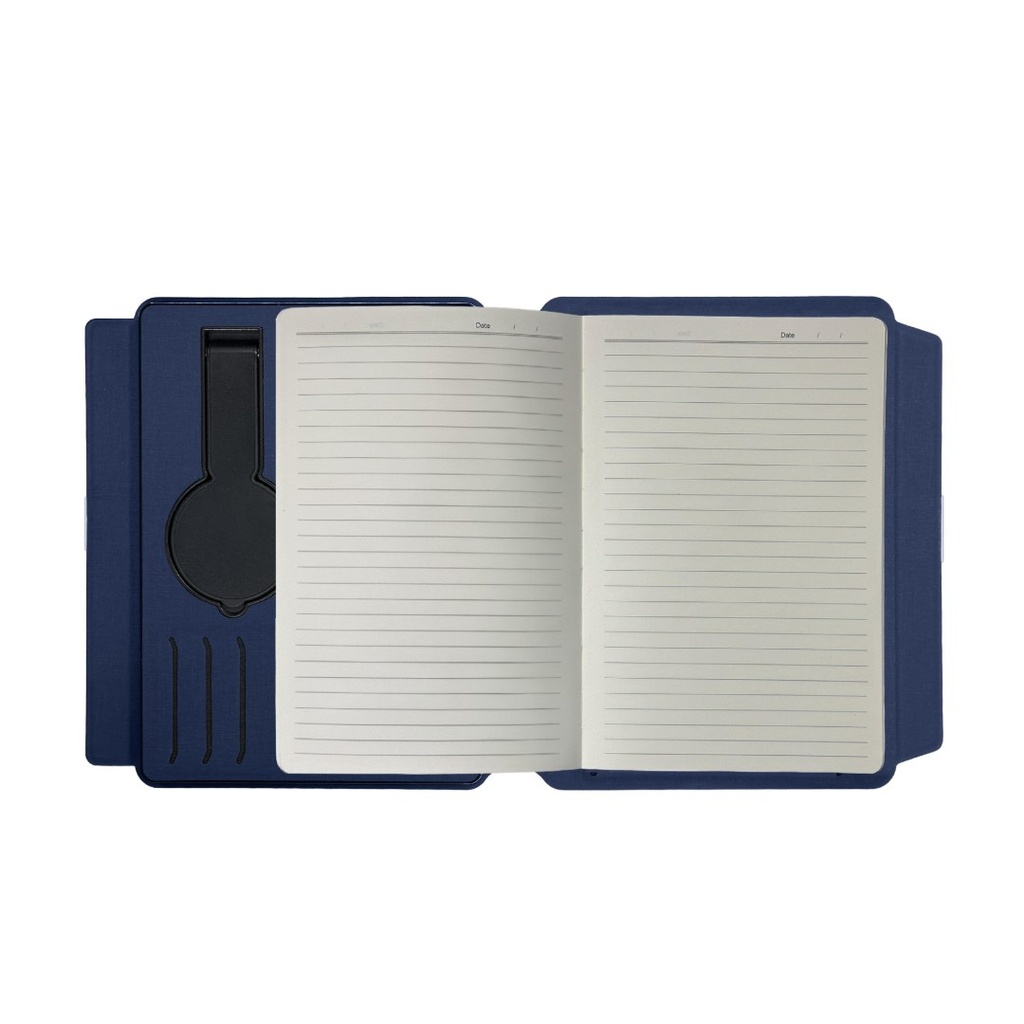 SOLAIS - Santhome Recycled 10000 mAh Power Bank with 15W Magsafe Smart A5 Organizer - Navy Blue