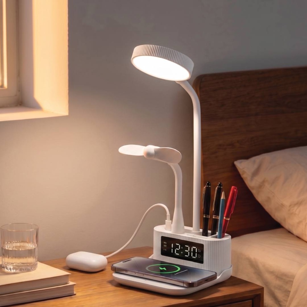 VELTRIX - Giftology 6-in-1 Multifunctional Desk Lamp - White