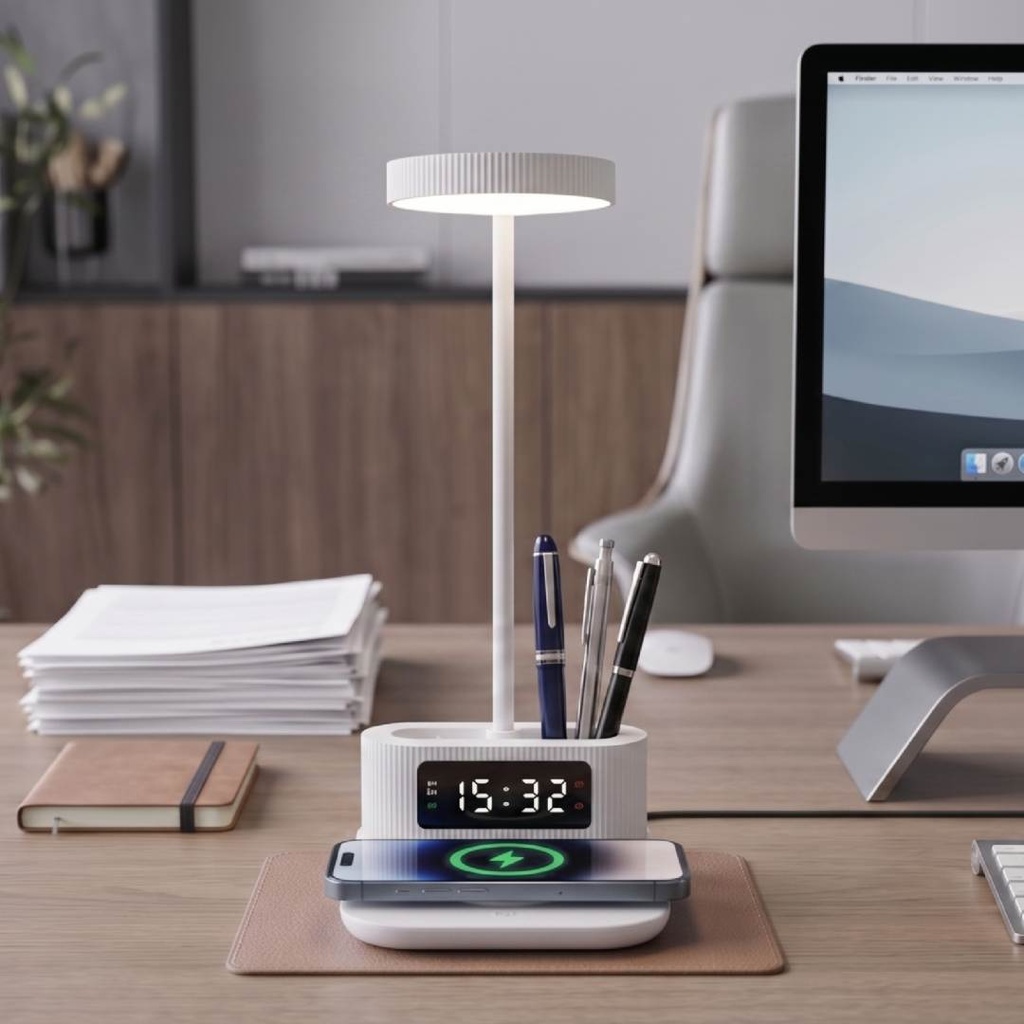 VELTRIX - Giftology 6-in-1 Multifunctional Desk Lamp - White