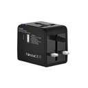 SERRI AC - Giftology Travel Adapter with Type C Compatibility - Black 