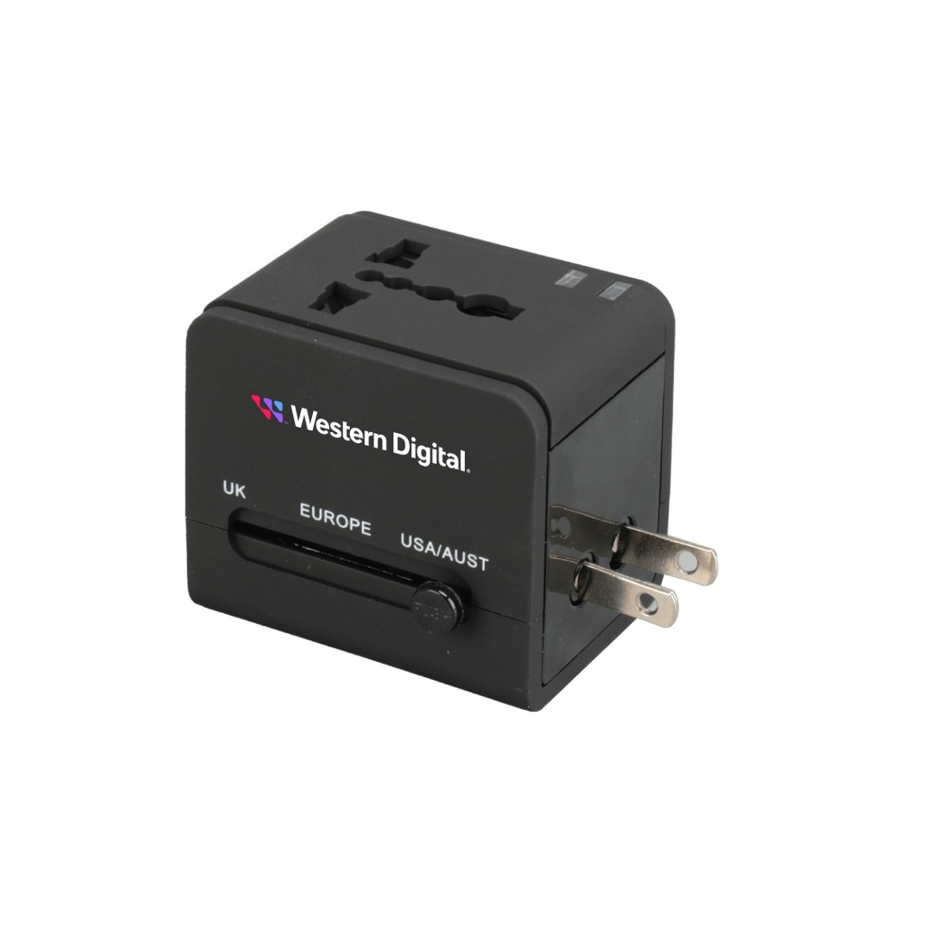 SERRI AC - Giftology Travel Adapter with Type C Compatibility - Black