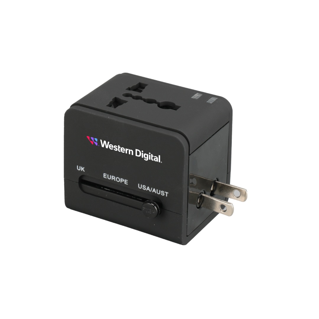SERRI AC - Giftology Travel Adapter with Type C Compatibility - Black 