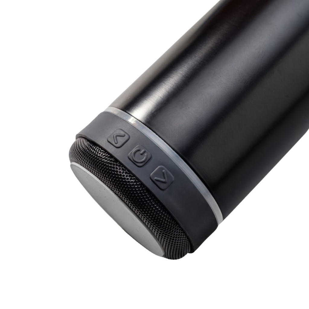 DEXOS - Giftology Double Wall Vacuum Bottle with 3W Speaker - 500 ml - Black