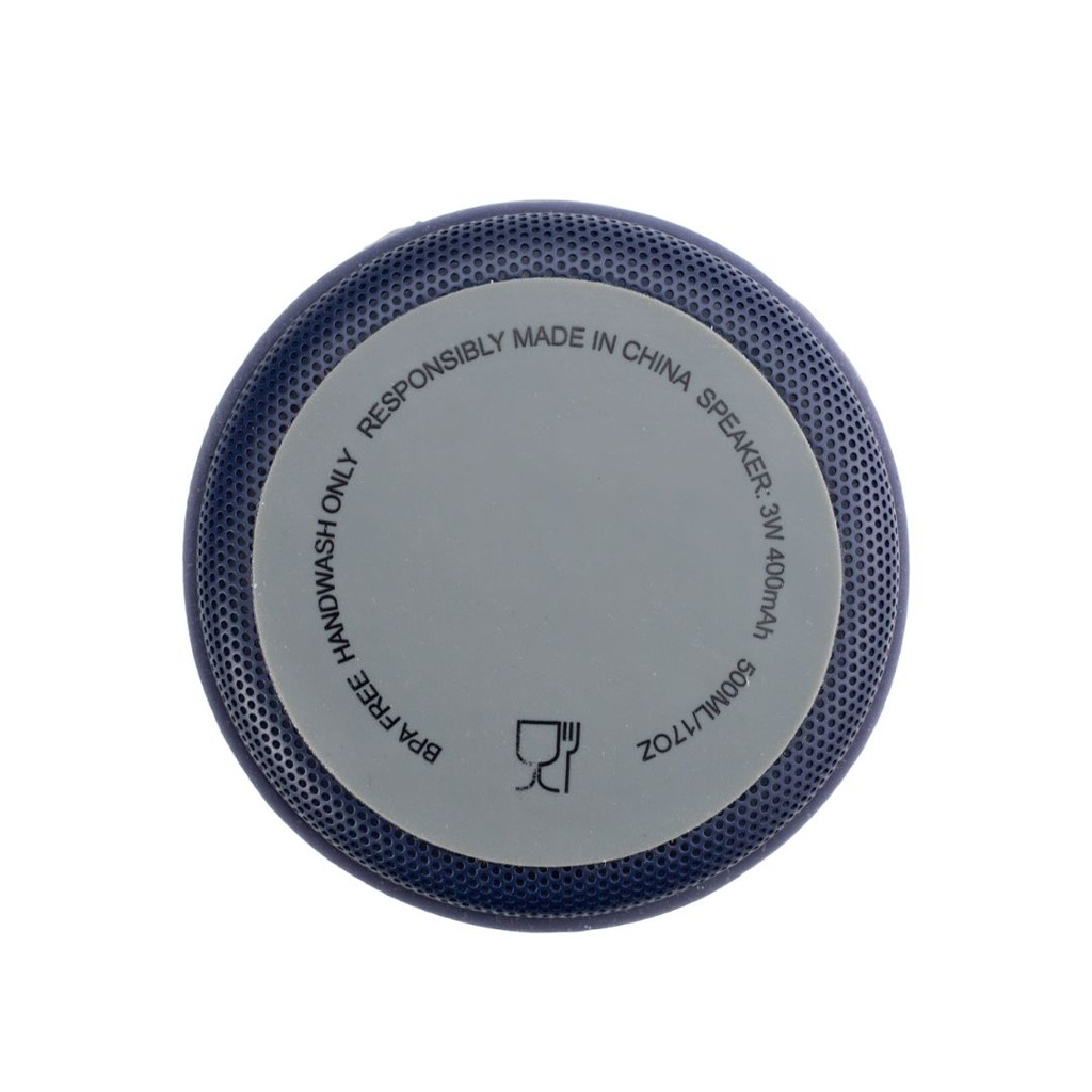 DEXOS - Giftology Double Wall Vacuum Bottle with 3W Speaker - 500 ml - Navy Blue