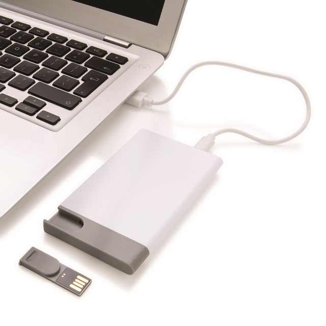 DUBBO - XD 2500 mAh Powerbank With 8GB USB - White