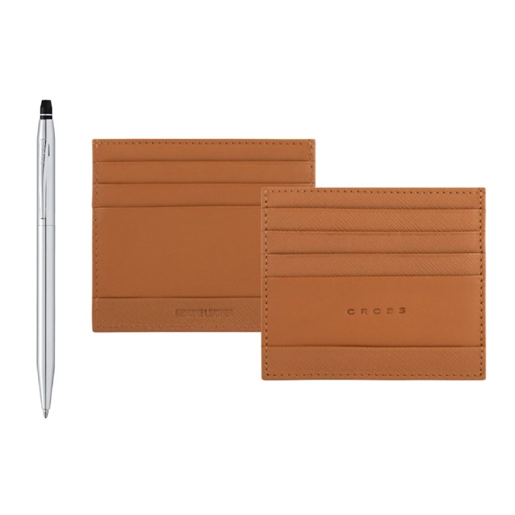 Cross Click™ Ballpoint Pen with Leather Cardholder - Mocha
