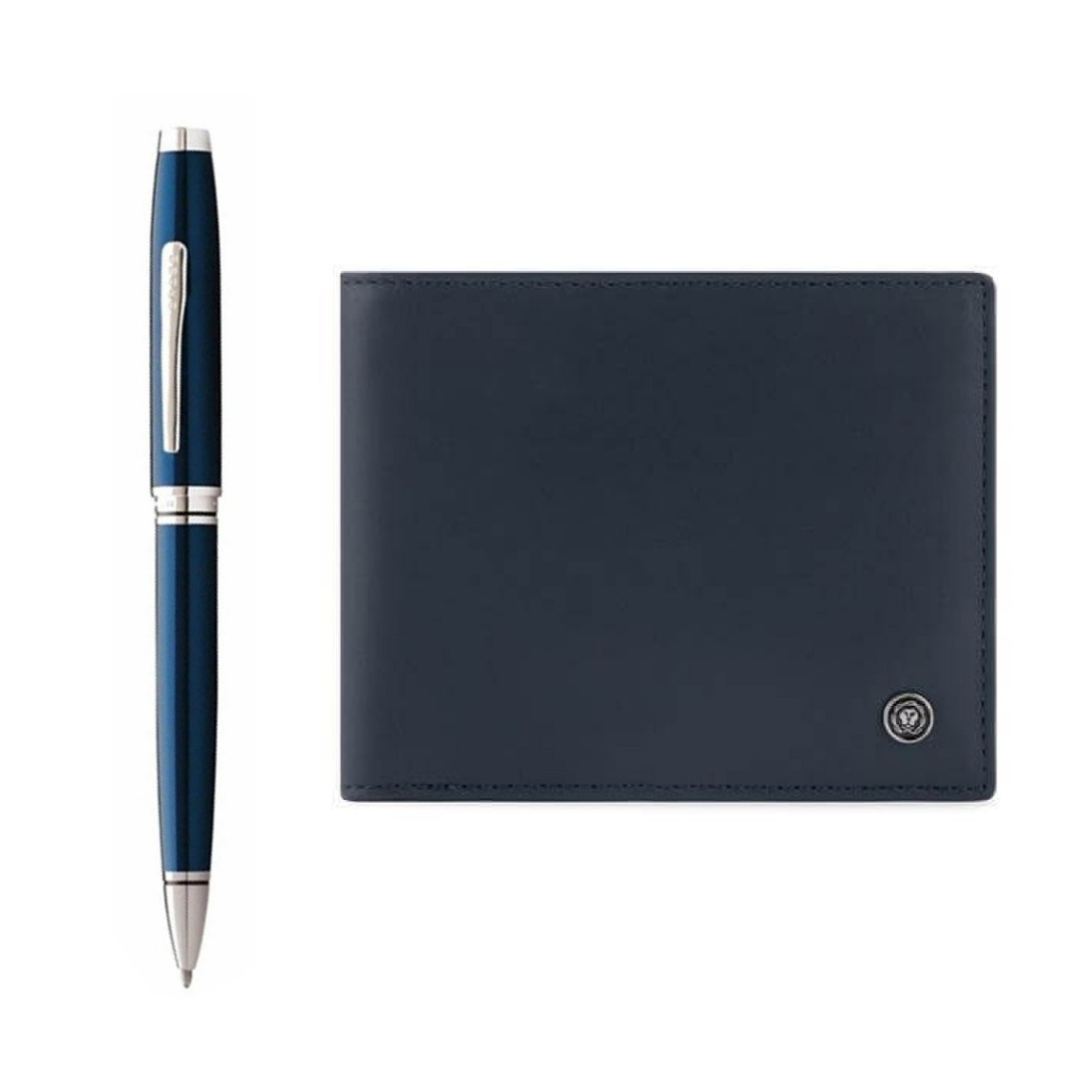 Cross Coventry Ballpoint Pen with Leather Wallet - Blue