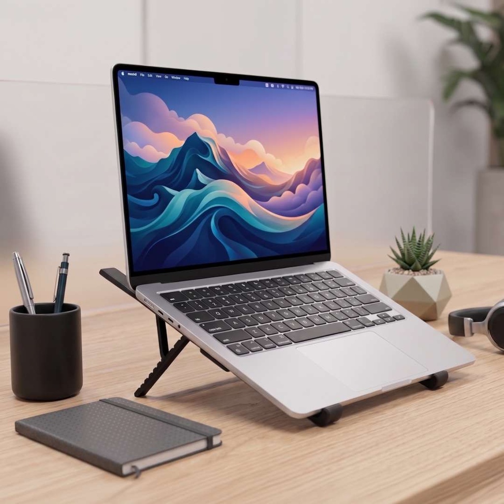 MALIN - @memorii Portable Aluminium Laptop Stand - Black