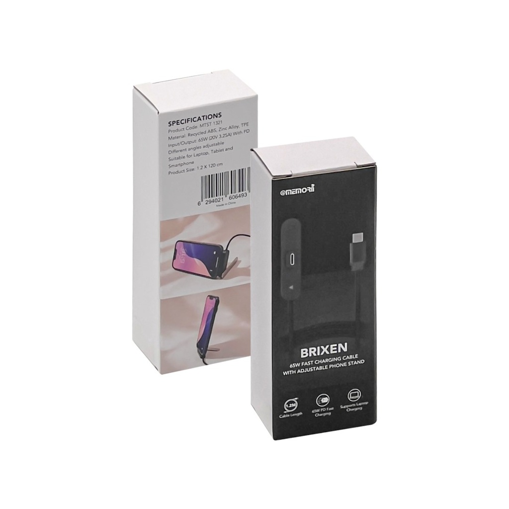BRIXEN - @memorii 65W Fast Charging Cable with Adjustable Phone Stand