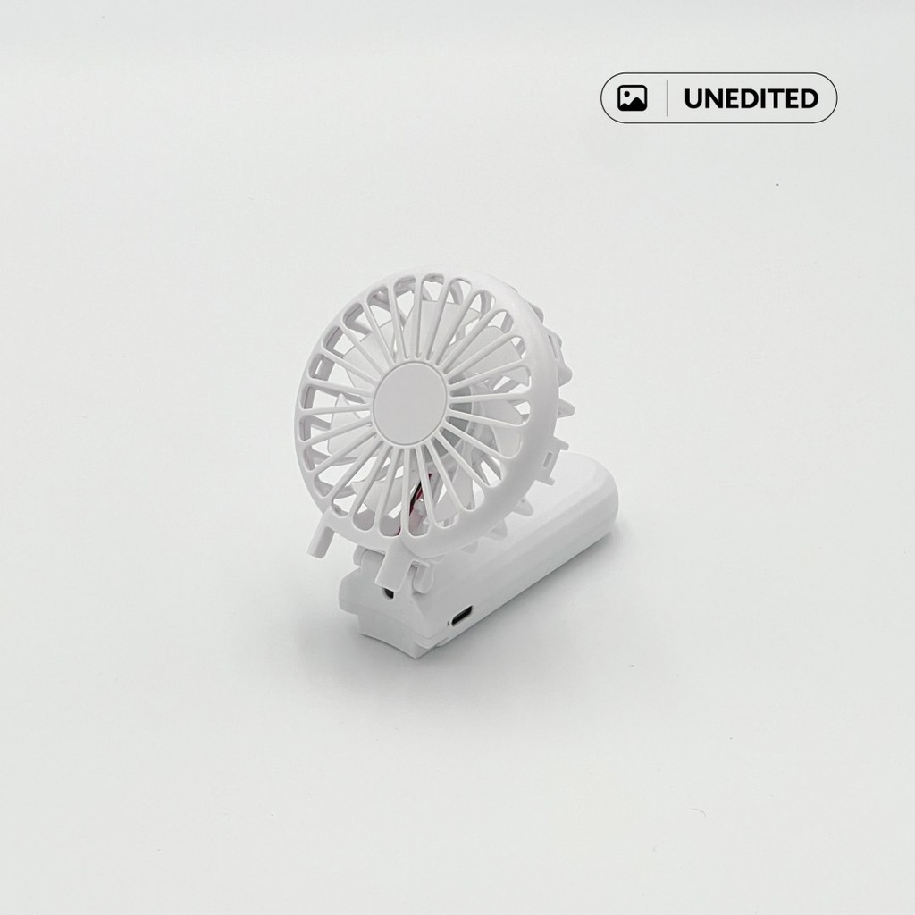ROTO - Rechargeable Handheld Fan with Foldable Desk Stand - White