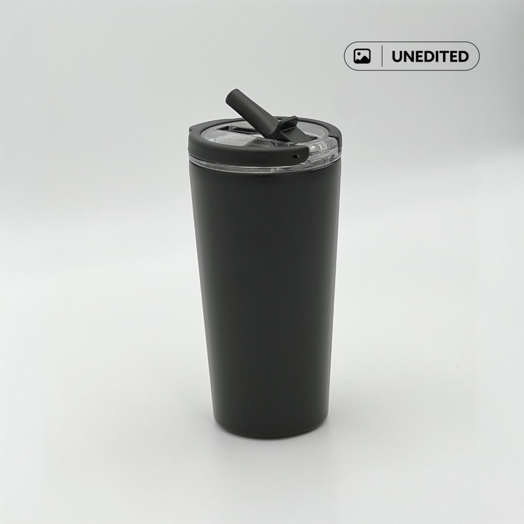MARBELLA - Hans Larsen Double Wall Tumbler with Sip Lid 600 ml - Black