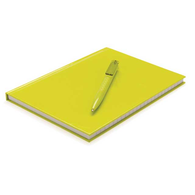 XD A5 Hard Cover Notebook With Pen - Lime