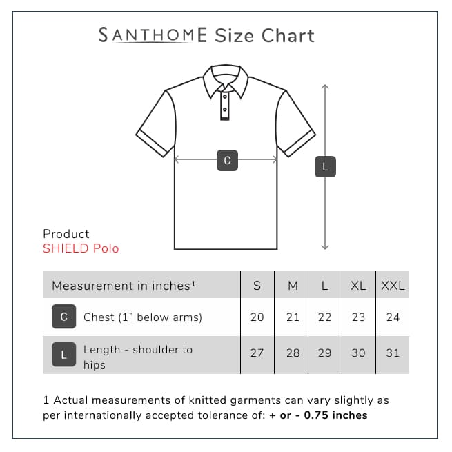 SANTHOME SHIELD Polo Shirt with Heiq Viroblock Tech (Anti-viral) | Jasani