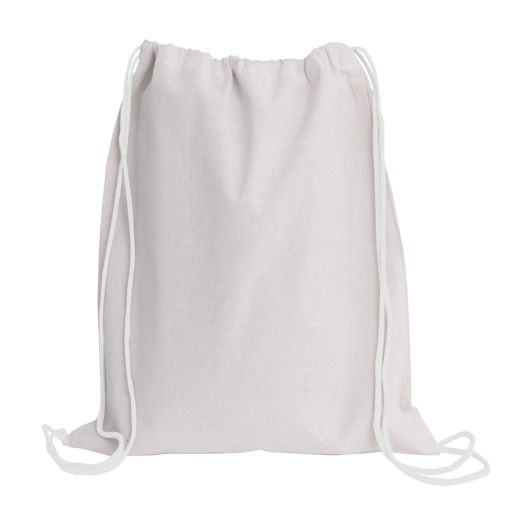 Eco-neutral Cotton Draw String Bags-White