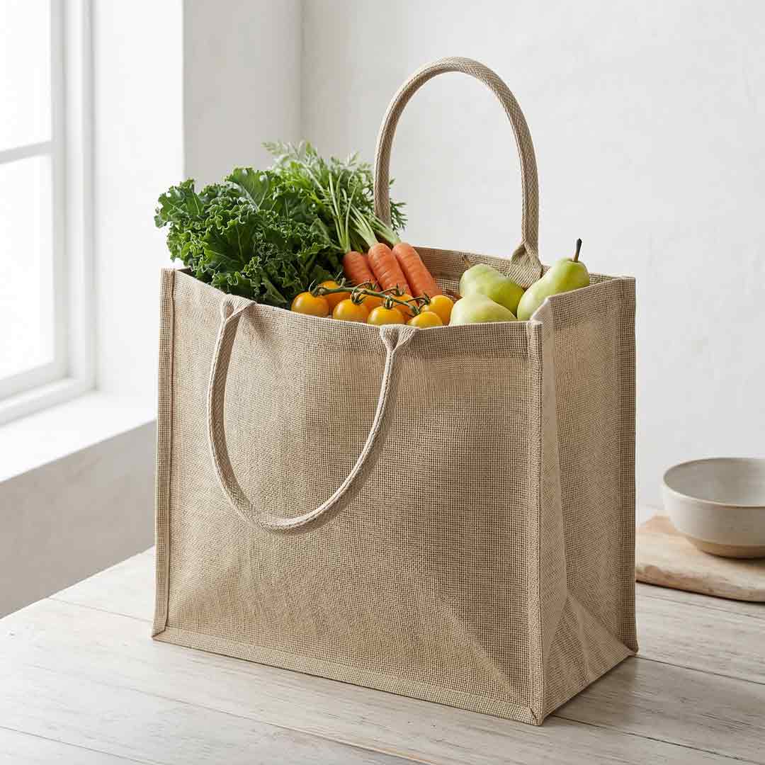 Eco-neutral Jute Shopping Bag - Horizontal - Natural 2