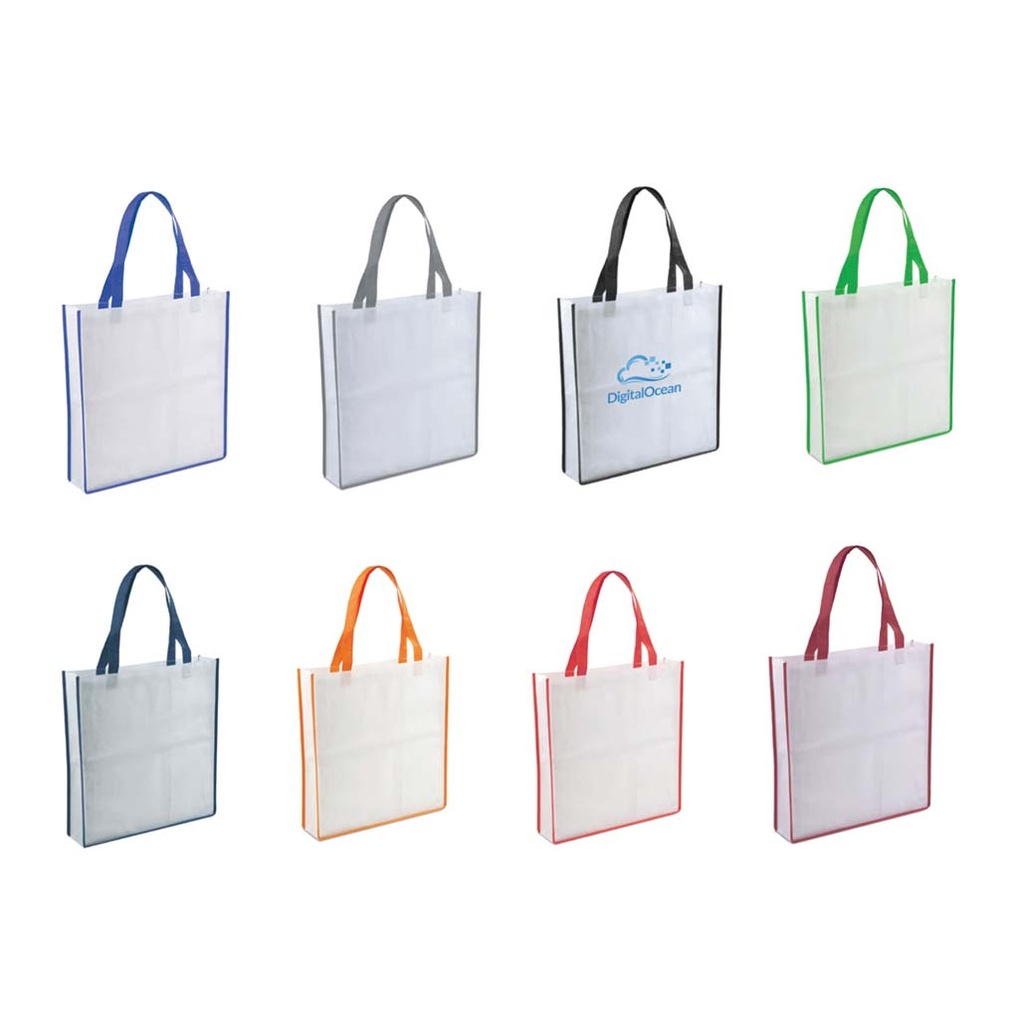 Non-Woven Shopping Bag Vertical White/Grey